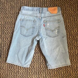 💙 Levi’s 511 Bermuda Jean Shorts W24 Girls 8 Distressed Paint Light Wash 3/$25